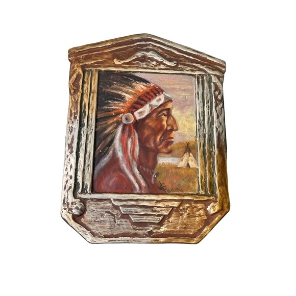 British Artist John S.Perry First Nations Native American Chief Oil Painting - Picture 1 of 12